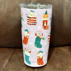 Clementine Christmas Cats in Stockings 20oz Stainless Steel Travel Tumbler